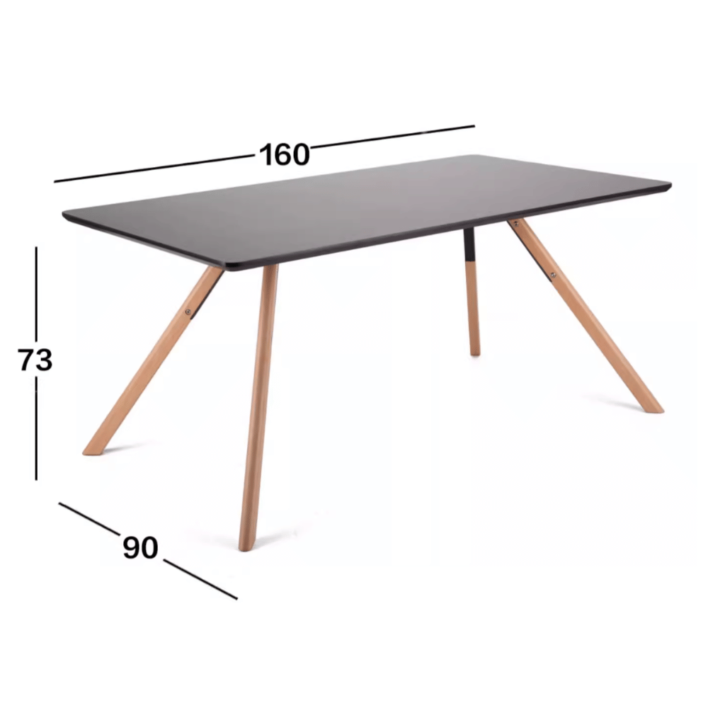 CT33 Modern Solid Beech Wooden Rectangle Dining Table