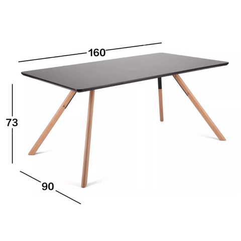 CT33 Modern Solid Beech Wooden Rectangle Dining Table