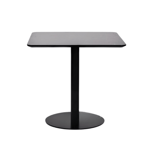 CT608 Wooden Square Dining Table with Metal Disc Base