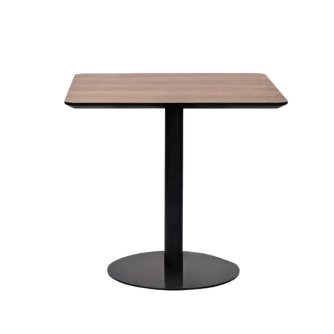CT608 Wooden Square Dining Table with Metal Disc Base