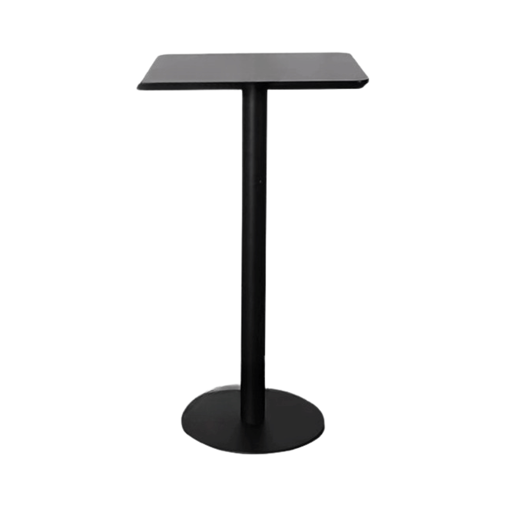 CT610 Metal Disc Base Wooden Square High Bar Table