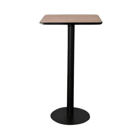 CT610 Metal Disc Base Wooden Square High Bar Table