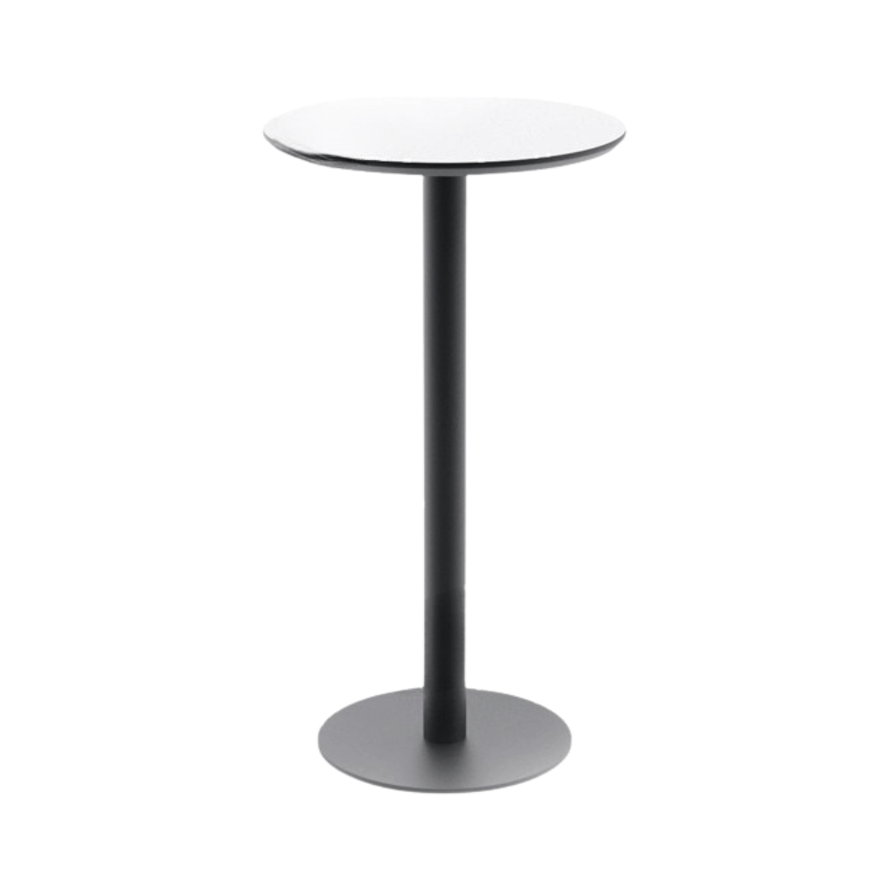 CT611 Metal Disc Base Wooden Round High Bar Table