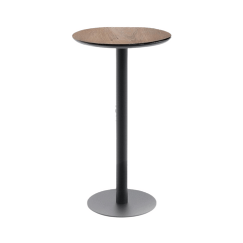 CT611 Metal Disc Base Wooden Round High Bar Table