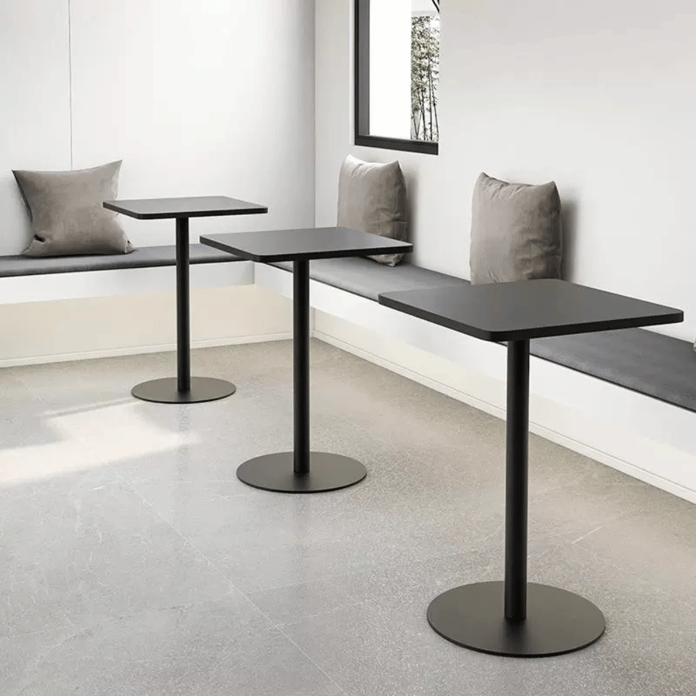 CT614 Sintered Stone Square Dining Table with Metal Disc Stand