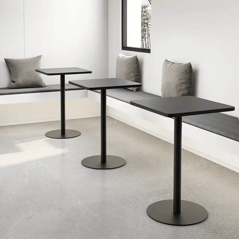 CT614 Sintered Stone Square Dining Table with Metal Disc Stand