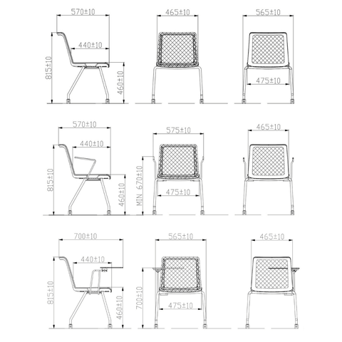 Cubix-B Mesh Mobile Stackable Chair