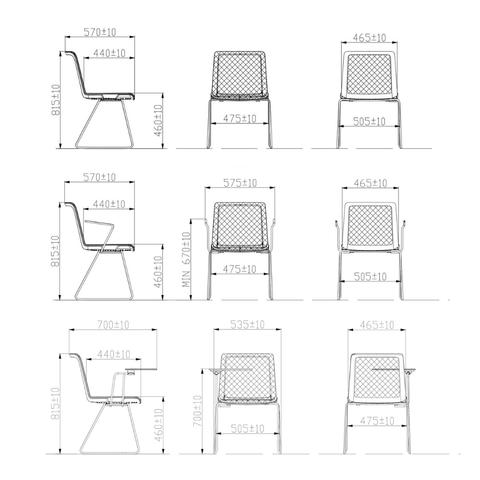 Cubix-C Mesh Sled Public Chair