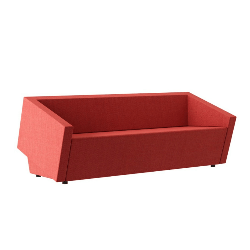 Cut Three Seater Cubical Fabric Office Lounge Sofa