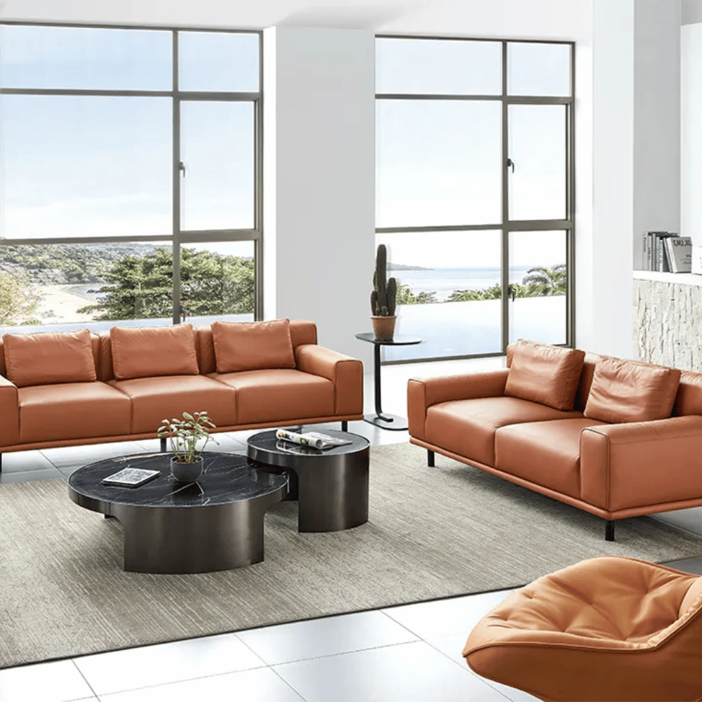 Daintree Three Seater Leather Office Commercial Lounge Sofa