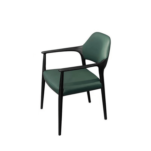 Dave Leather Upholstered Solid Wood Dining Armchair