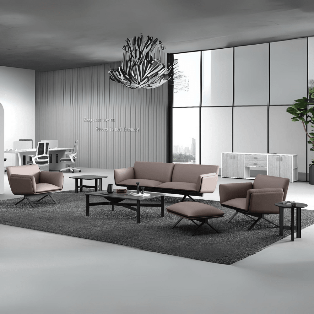 Dawin Single Modern Seater Modern Office Lounge Sofa with Ottoman - Gavisco Office Furniture