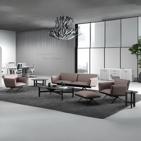 Dawin Single Modern Seater Modern Office Lounge Sofa with Ottoman - Gavisco Premium Office Furniture