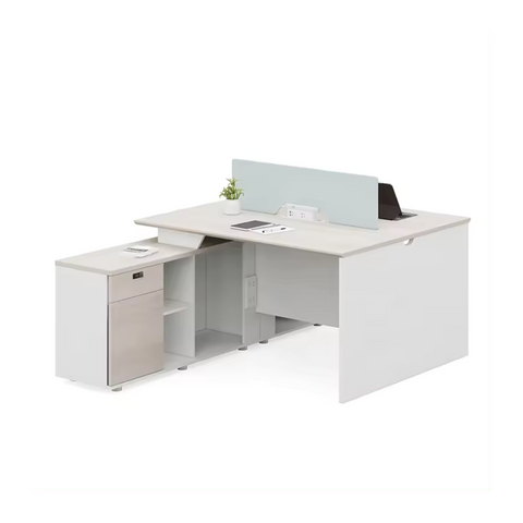 Dawn-C Office Desk Workbench with Extra Long Side Table Storage Cabinet - Gavisco Premium Office Furniture