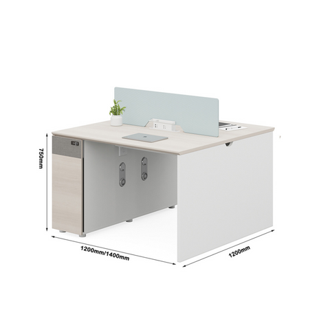 Dawn-B Office Desk Workbench with Side Storage Cabinet - Gavisco Premium Office Furniture
