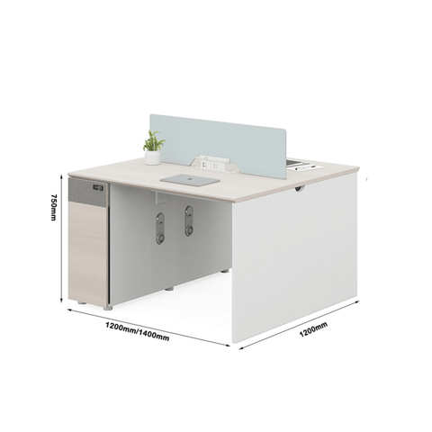 Dawn-B Office Desk Workbench with Side Storage Cabinet - Gavisco Office Furniture