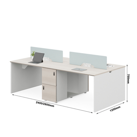 Dawn-A Office Desk Workbench with Side Storage Cabinet - Gavisco Premium Office Furniture