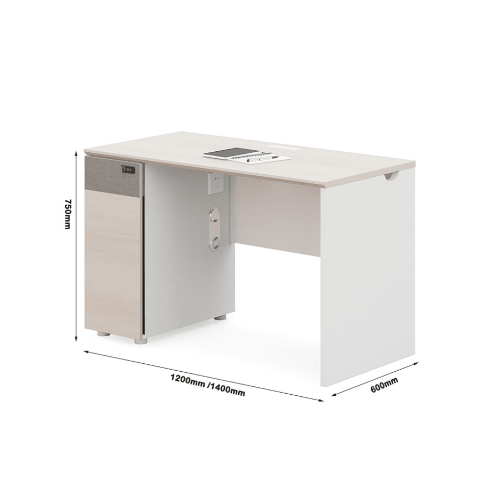 Dawn-B Office Desk Workbench with Side Storage Cabinet - Gavisco Office Furniture