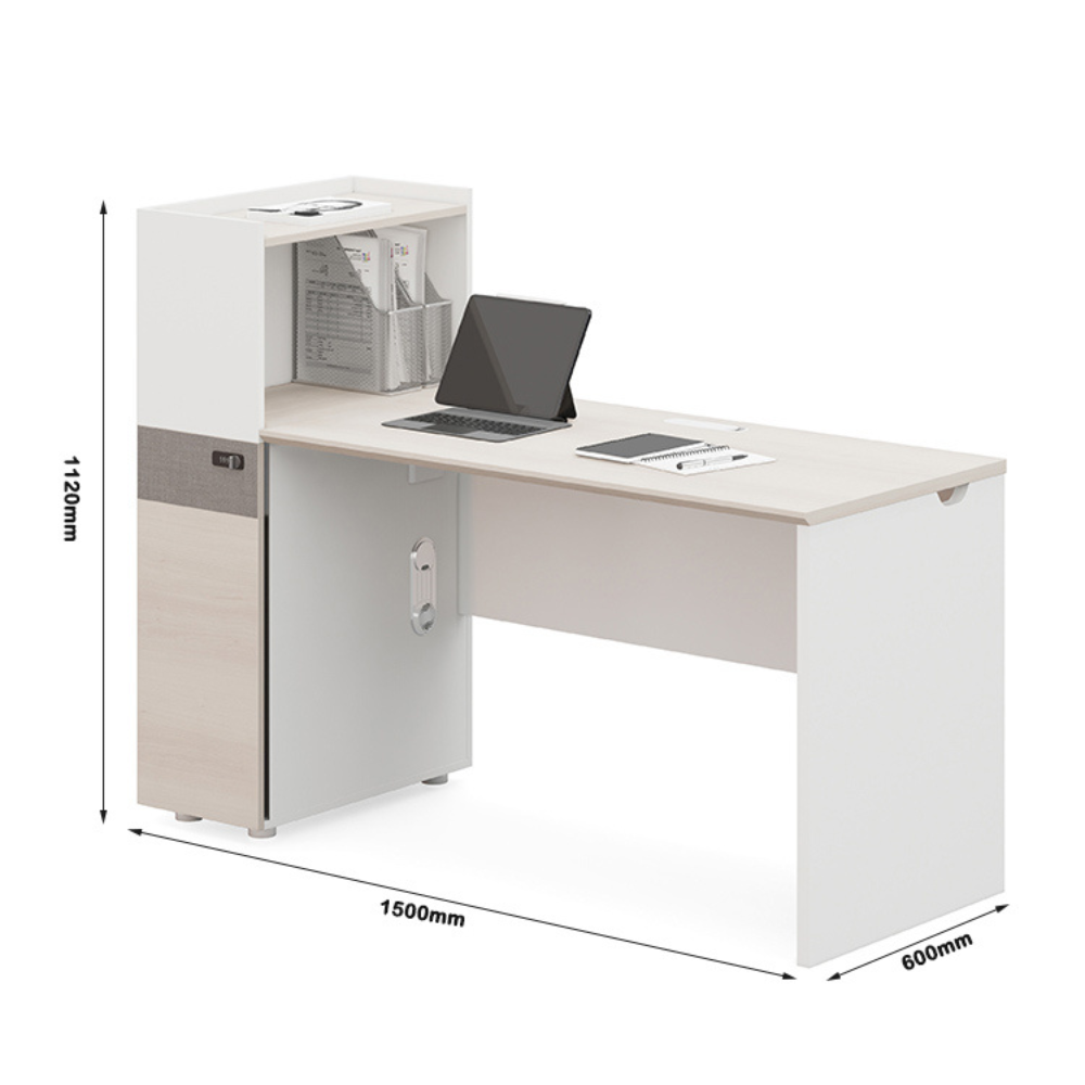 Dawn-D Office Desk Workbench with Tall Side Storage Cabinet - Gavisco Premium Office Furniture