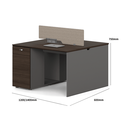 Dawn2-A Wooden Office Desk with Storage Cabinet