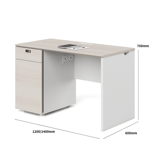 Dawn2-A Wooden Office Desk with Storage Cabinet
