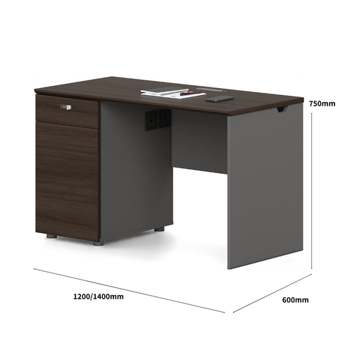Dawn2-A Wooden Office Desk with Storage Cabinet