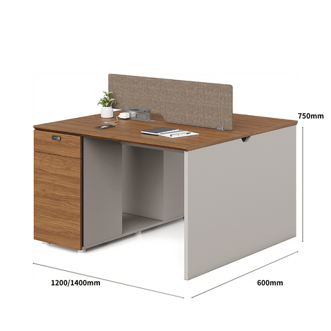 Dawn2-A Wooden Office Desk with Storage Cabinet