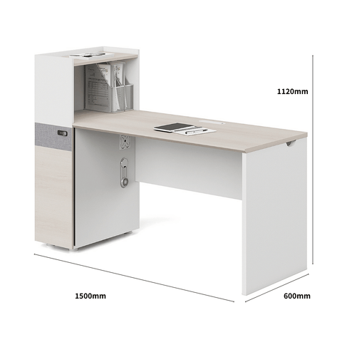 Dawn2-C Wooden Office Desk with Tall Partition Cabinet