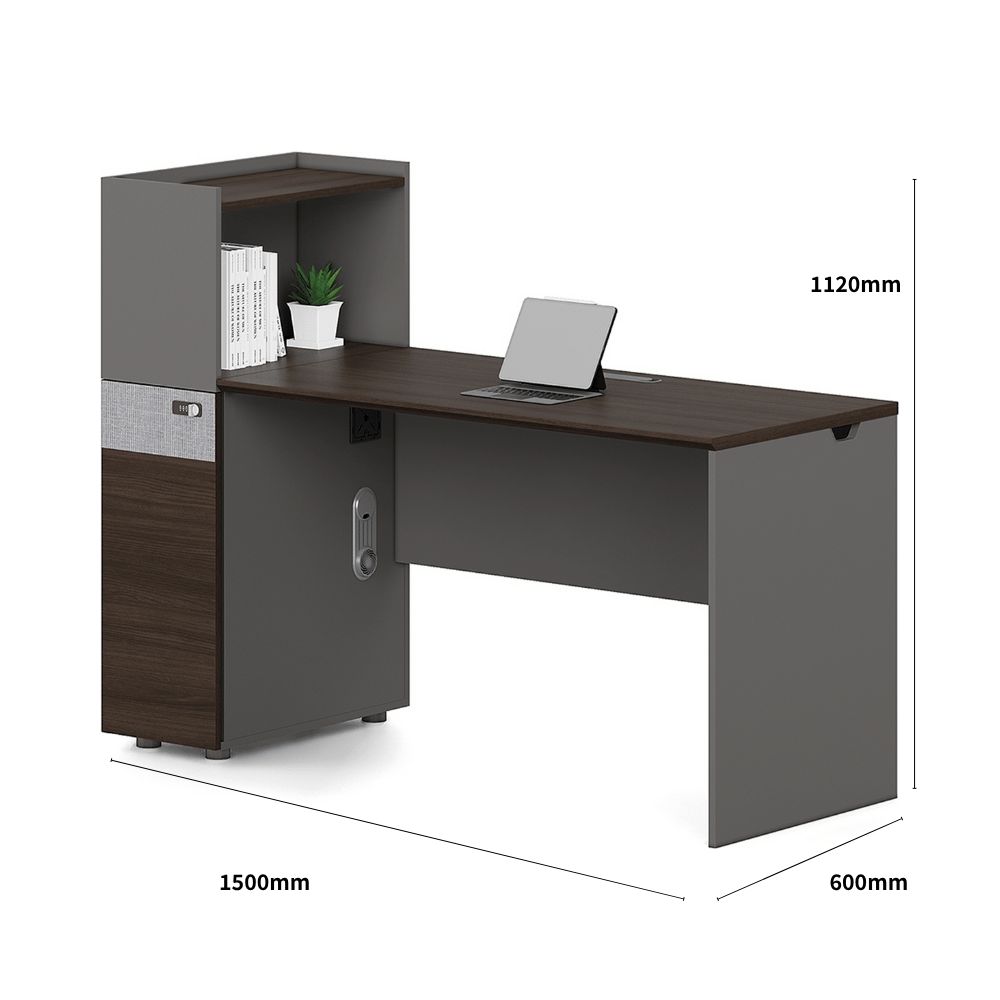 Dawn2-C Wooden Office Desk with Tall Partition Cabinet