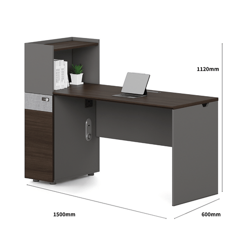 Dawn2-C Wooden Office Desk with Tall Partition Cabinet