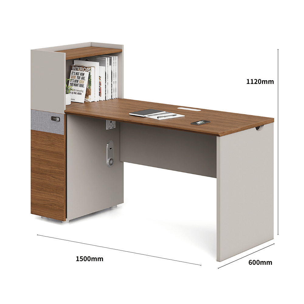 Dawn2-C Wooden Office Desk with Tall Partition Cabinet