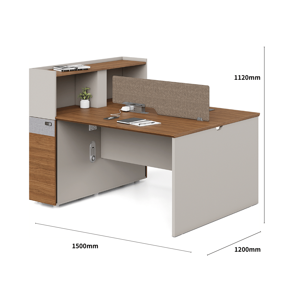 Dawn2-C Wooden Office Desk with Tall Partition Cabinet