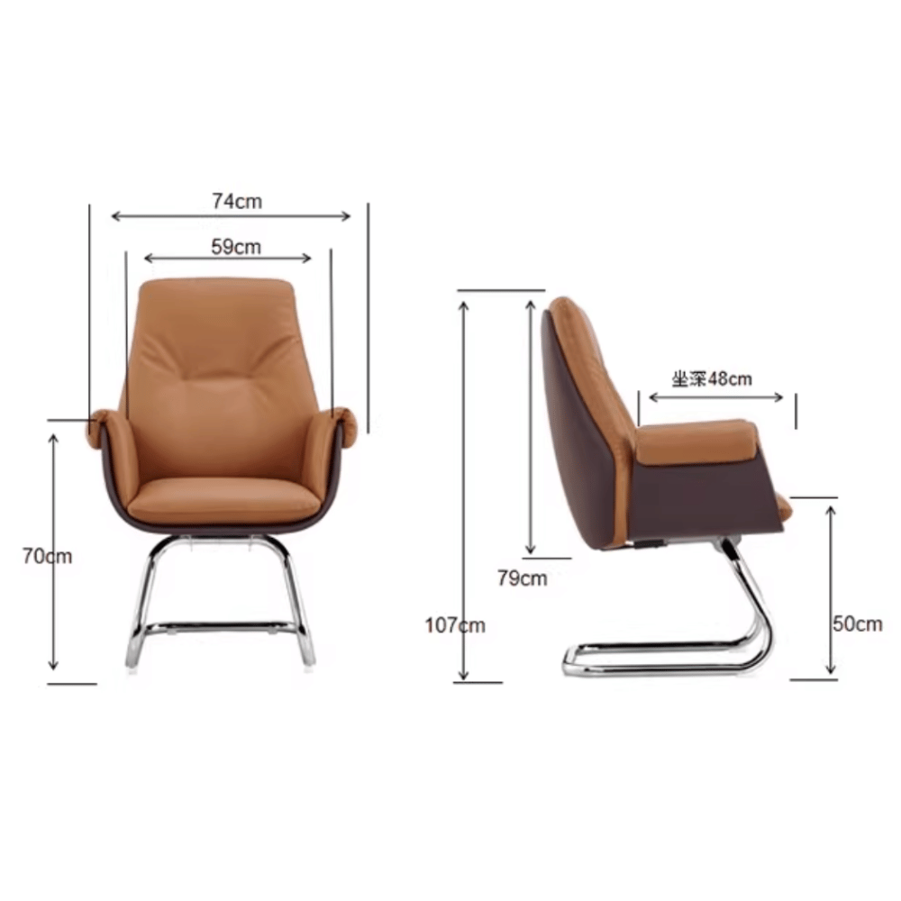 Delta-V Mid Back Office Leather Visitor Meeting Cantilever Chair - Gavisco Office Furniture