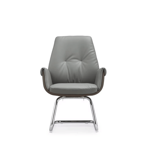 Delta-V Mid Back Office Leather Visitor Meeting Cantilever Chair - Gavisco Office Furniture