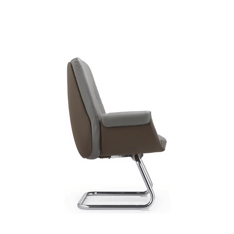 Delta-V Mid Back Office Leather Visitor Meeting Cantilever Chair - Gavisco Office Furniture