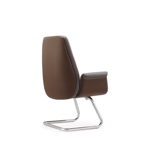 Delta-V Mid Back Office Leather Visitor Meeting Cantilever Chair - Gavisco Office Furniture