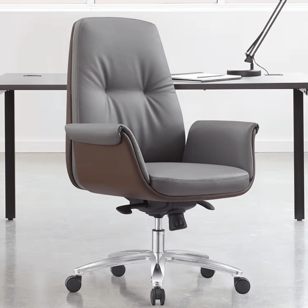 Delta-V Mid Back Office Leather Visitor Meeting Cantilever Chair - Gavisco Office Furniture