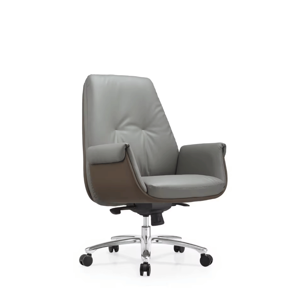 Delta-M Mid Back Office Leather Executive Chair - Gavisco Office Furniture