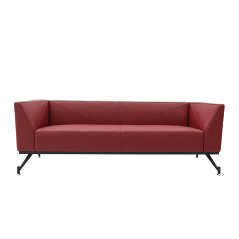 Diagonal Three Seater Leather Office Meeting Lounge Sofa