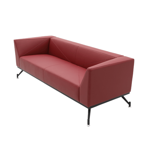 Diagonal Three Seater Leather Office Meeting Lounge Sofa