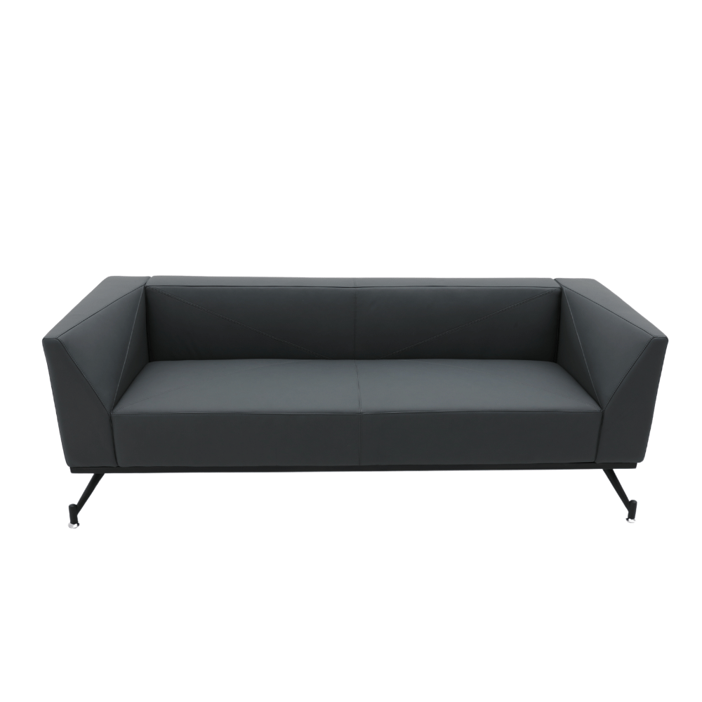 Diagonal Three Seater Leather Office Meeting Lounge Sofa