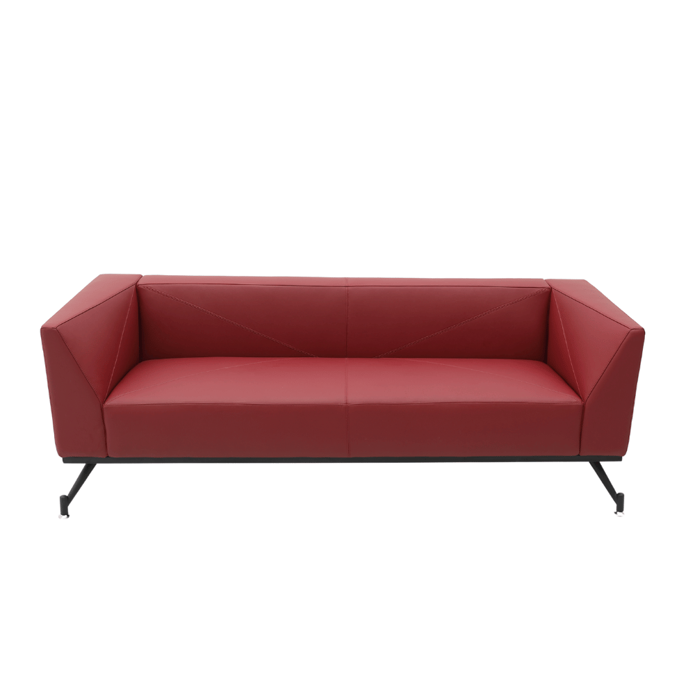 Diagonal Three Seater Leather Office Meeting Lounge Sofa