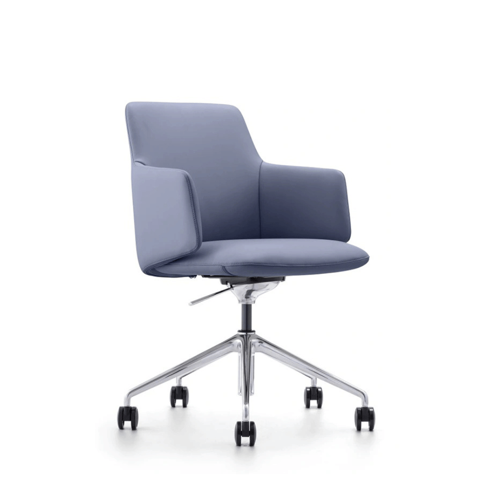 Dolphin Mid Back Office Leather Conference Meeting Chair