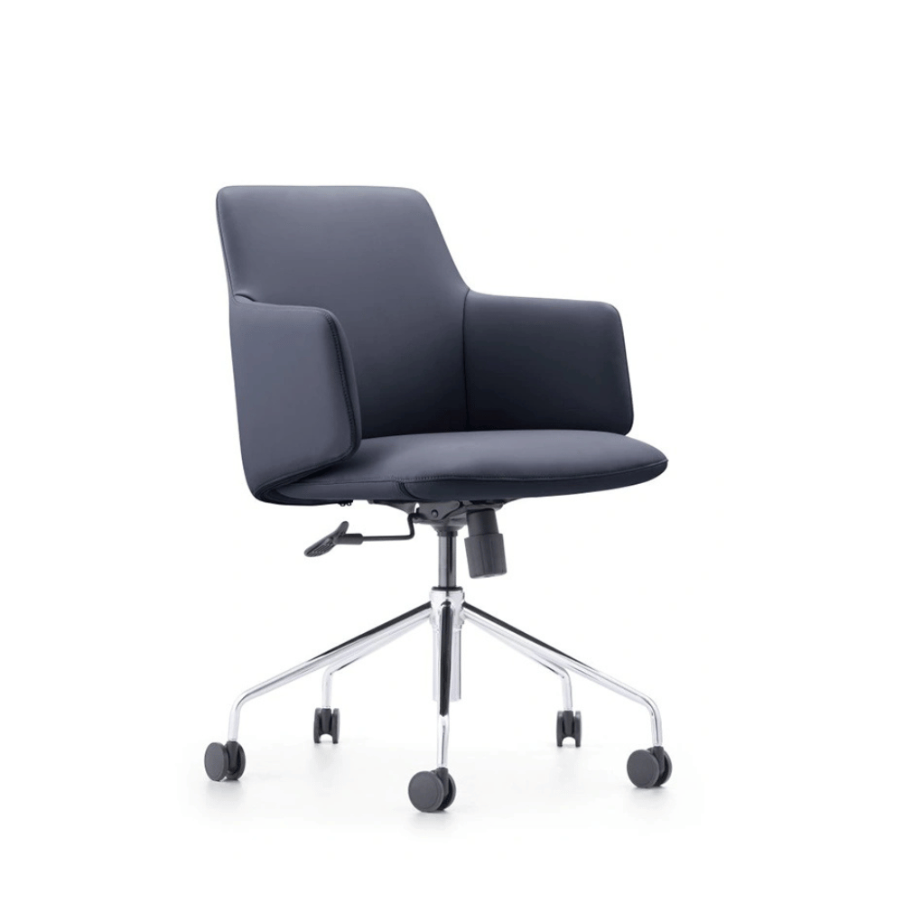 Dolphin Mid Back Office Leather Conference Meeting Chair