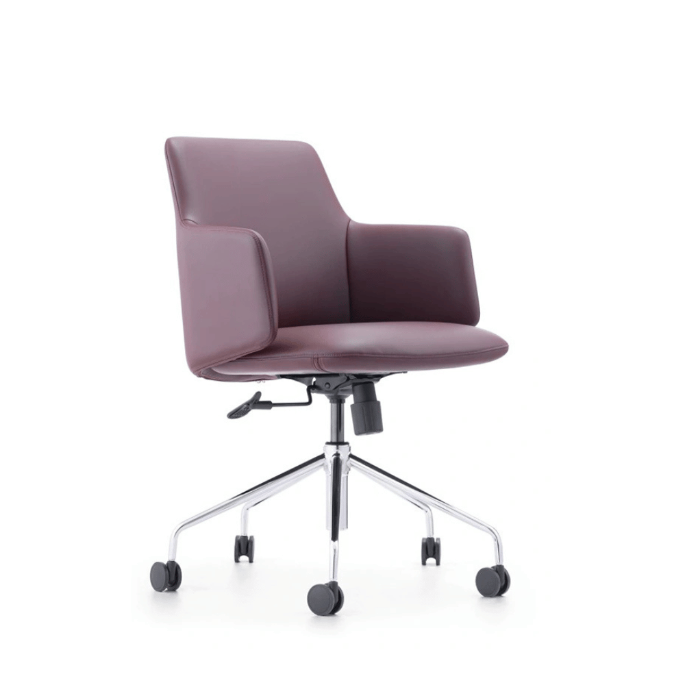 Dolphin Mid Back Office Leather Conference Meeting Chair