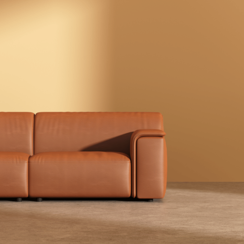 Double Skin Milk Modern Sectional Chaise Sofa