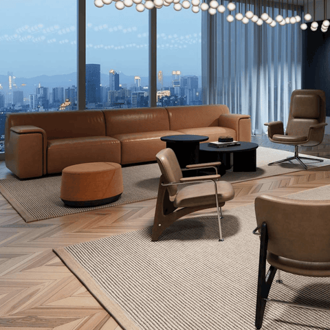 Double Skin Milk Modern Sectional Chaise Sofa