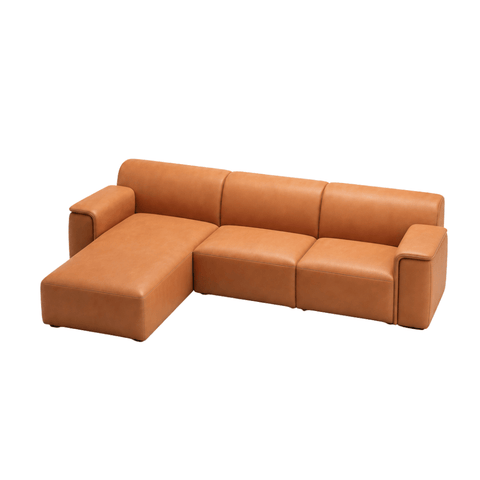 Double Skin Milk Modern Sectional Chaise Sofa