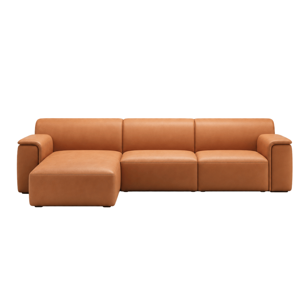 Double Skin Milk Modern Sectional Chaise Sofa
