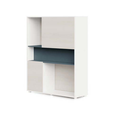 Dual-A Office Wooden Double Sided Partition Shelf Cabinet